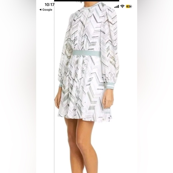 Ted Baker Everglades Chevron Patterned Long Sleeve Dress with sequin thread - Picture 8 of 8